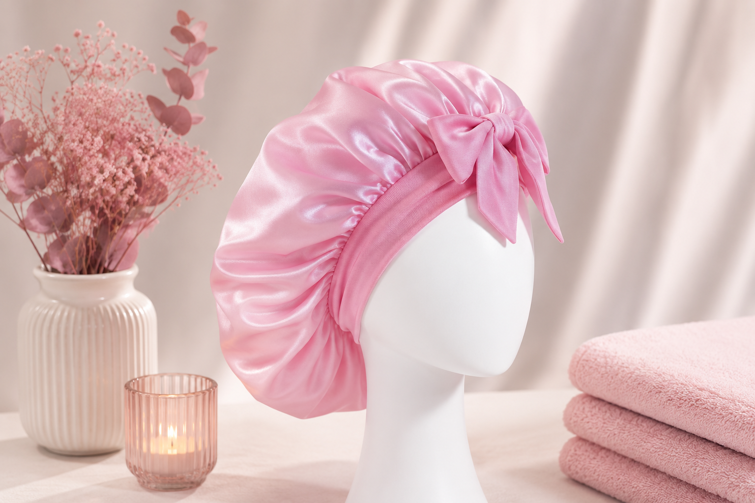 Bonnet de nuit en soie