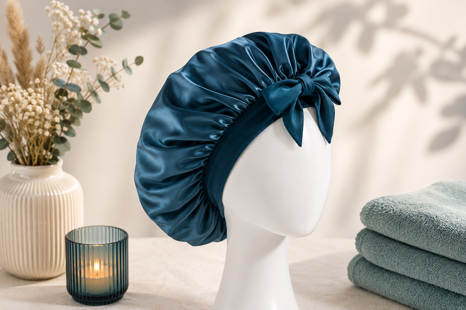 Bonnet de nuit en soie