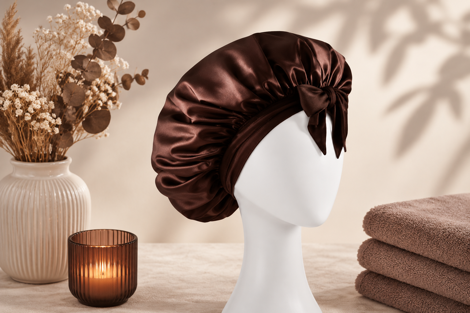 Bonnet de nuit en soie