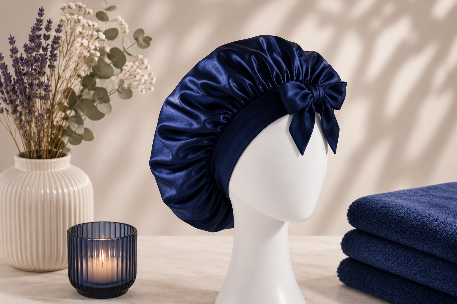 Bonnet de nuit en soie