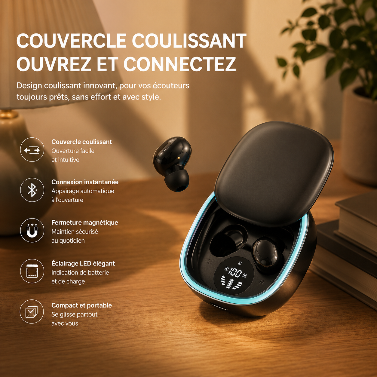 Écouteurs sans fil ultra-plats