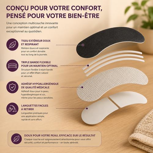 Bandes respirantes nasales, conception multicouche